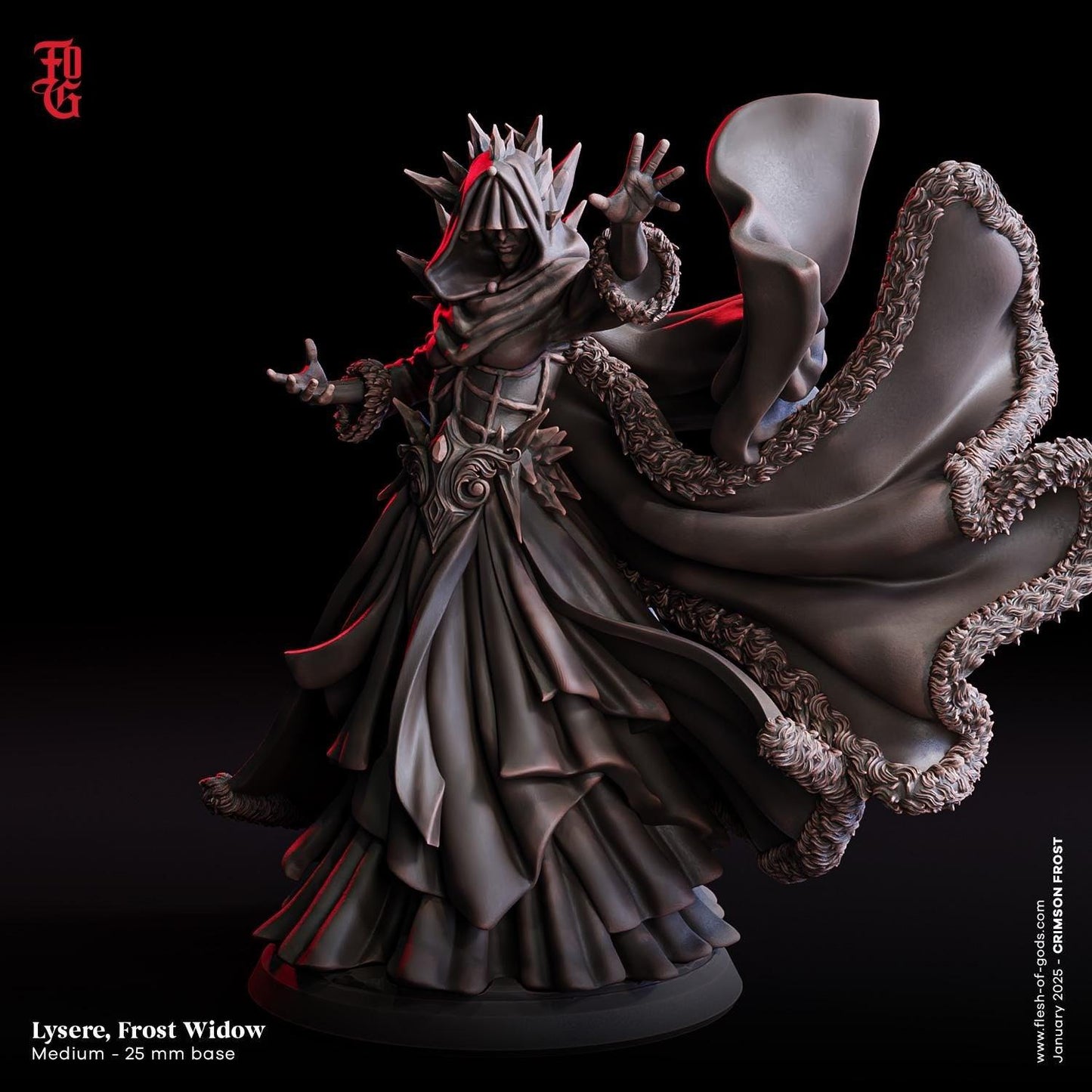 Lysere Frost Widow Miniature | DnD Undead Monstrosity Figure | 32mm Scale or 75mm Scale