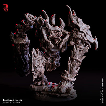 Fractured Golem Miniature | Huge Construct Monstrosity Figurine | 75mm Base