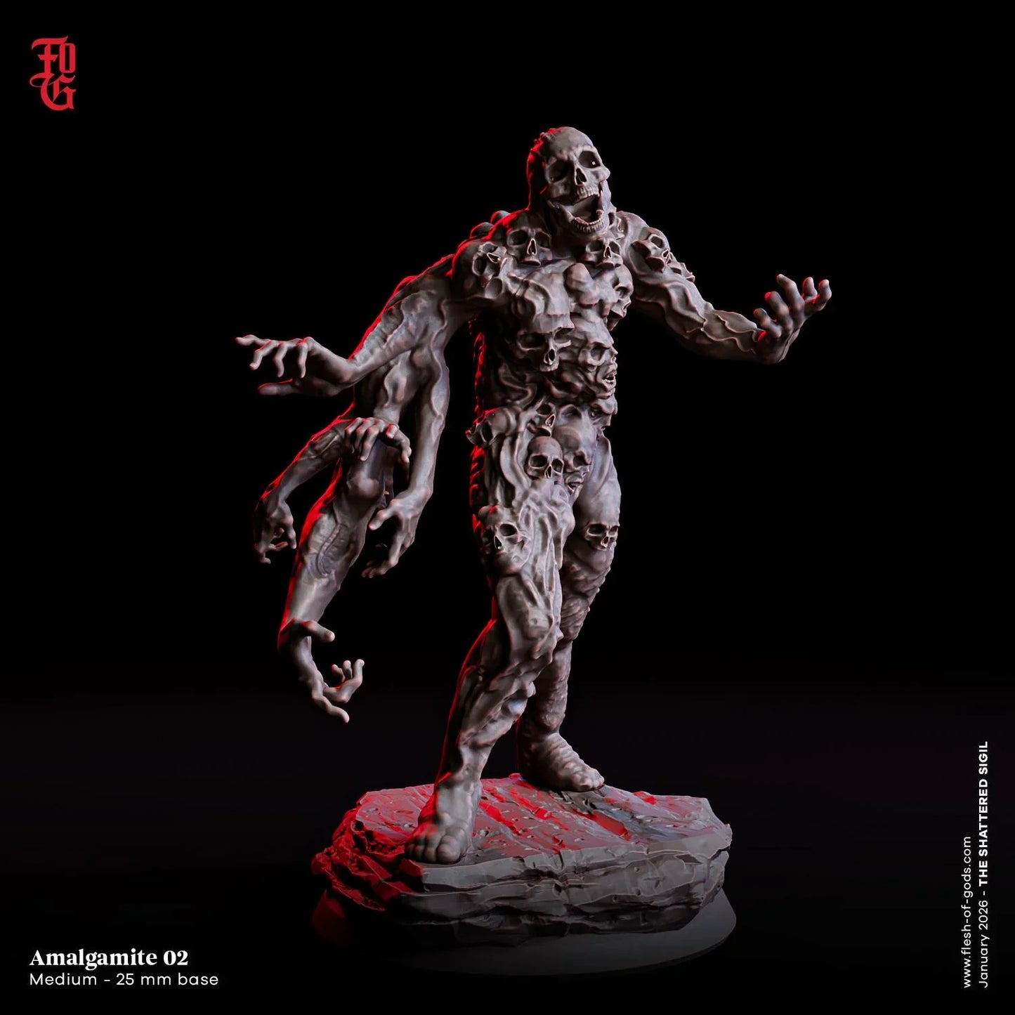 Amalgamite Husk Miniature | Undead Aberration Medium Monster Figurine | 32mm Scale