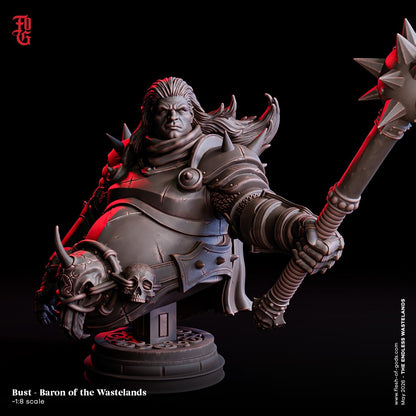 Baron of the Wastelands Bust | Post-Apocalyptic Tyrant Resin Statue