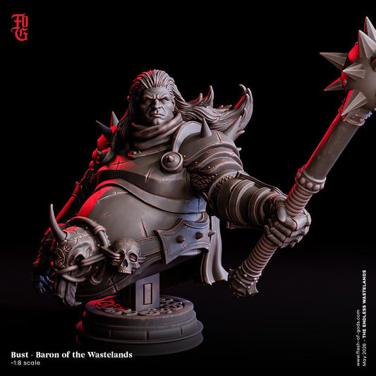 Baron of the Wastelands Bust | Post-Apocalyptic Tyrant Resin Statue