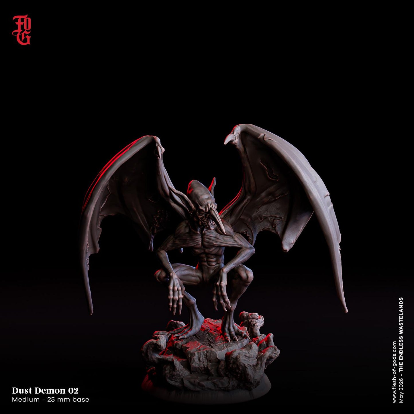 Goblin Dust Demon Miniature Creature Monster Sands Scifi Sci-fi Figurine | 32mm Scale 25mm Base | DnD Miniature Dungeons and Dragons DnD 5e