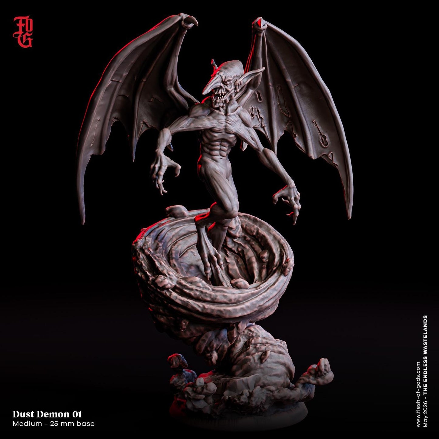 Goblin Dust Demon Miniature Creature Monster Sands Scifi Sci-fi Figurine | 32mm Scale 25mm Base | DnD Miniature Dungeons and Dragons DnD 5e