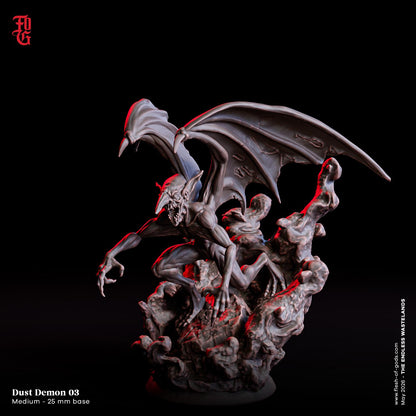 Trio of Desert Dust Demon Miniatures Medium Monster Sands Scifi Figurine | 32mm Scale 25mm Base | DnD Miniature Dungeons and Dragons DnD 5e