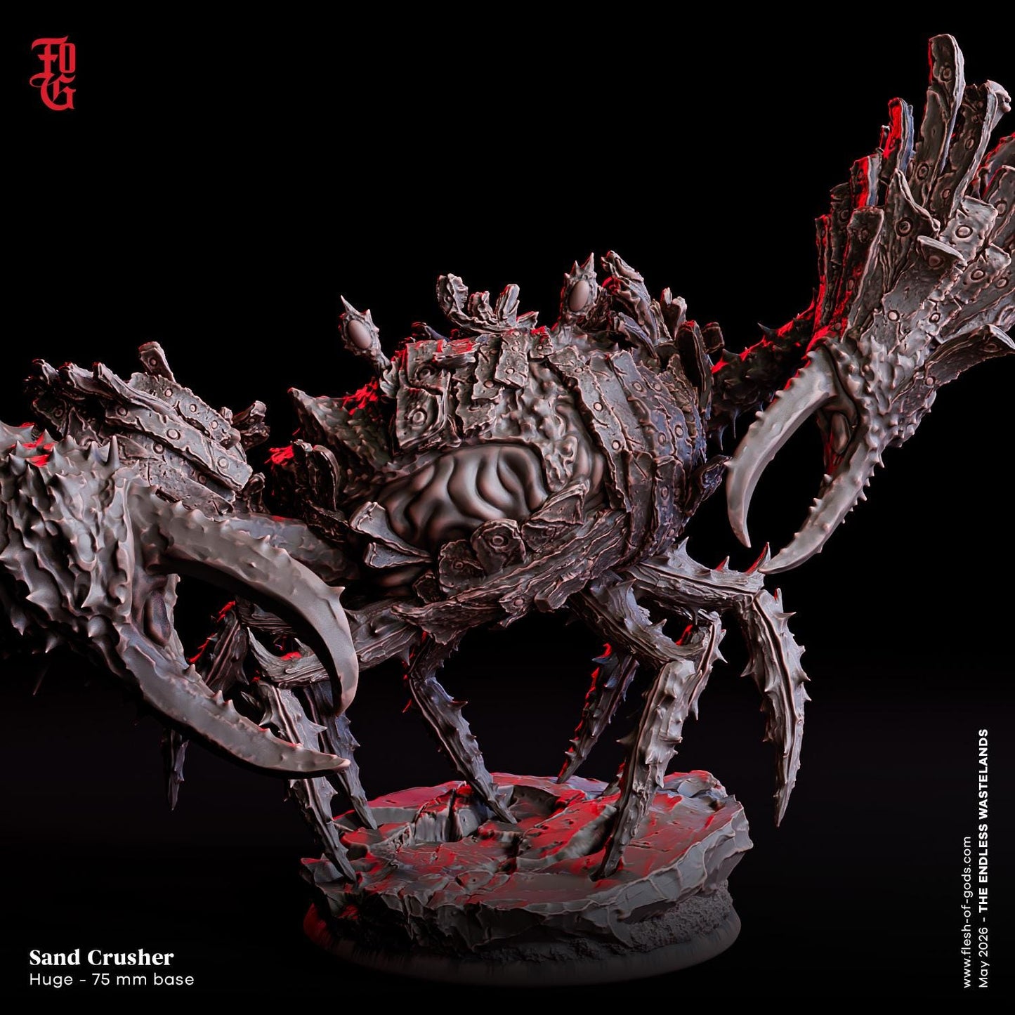 Sand Crusher Miniature Monster Figure Sand Crab Scifi Sci-fi Figurine | 32mm Scale 75mm Base | Miniature Dungeons and Dragons DnD 5e
