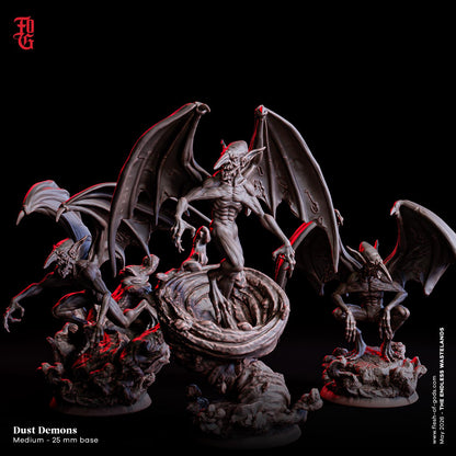 Trio of Desert Dust Demon Miniatures Medium Monster Sands Scifi Figurine | 32mm Scale 25mm Base | DnD Miniature Dungeons and Dragons DnD 5e