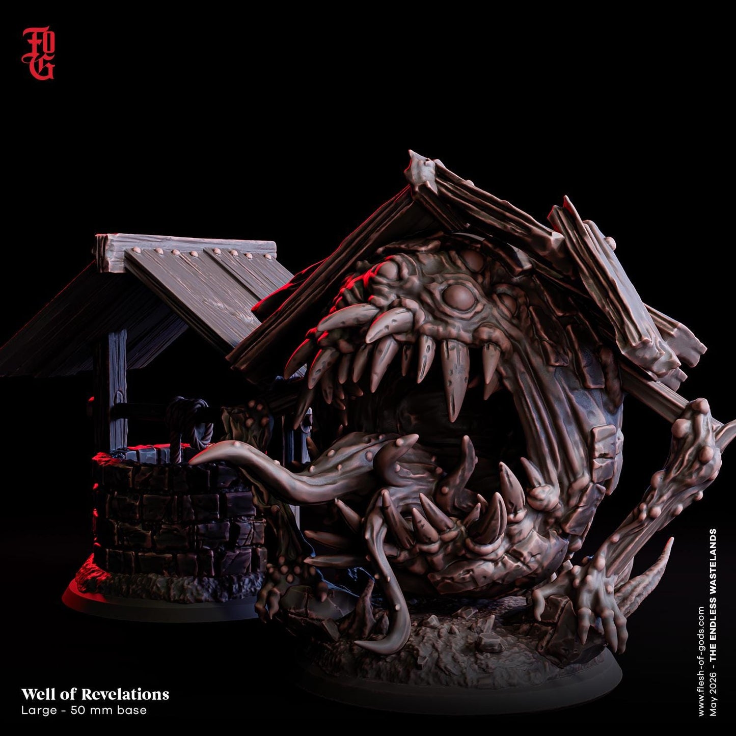 Mimic Set Well of Revelations Miniature Monster Scifi Sci-fi Figurine | 32mm Scale 50mm Base | DnD Miniature Dungeons and Dragons DnD 5e