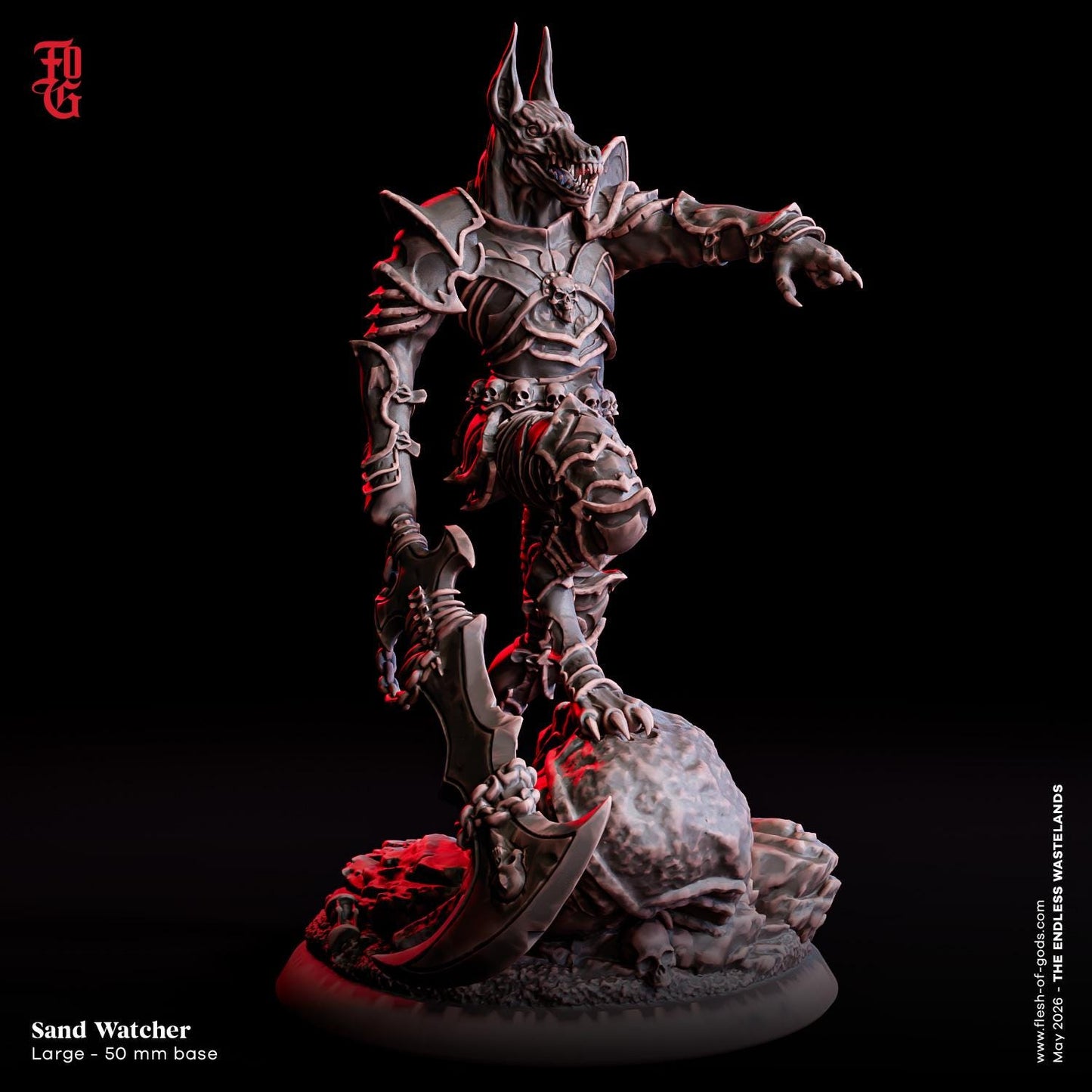 Sand Watcher Miniature Monster Figure Eqyptian Beast Sands Scifi Sci-fi Figure | 32mm Scale 50mm Base Miniature Dungeons and Dragons DnD 5e