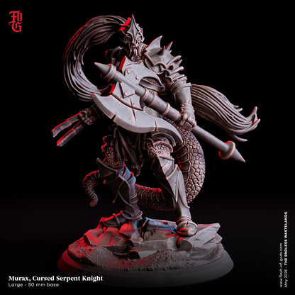 Cursed Serpent Knight Miniature Monster Figure Sands Scifi Sci-fi Figurine | 32mm Scale 50mm Base | Miniature Dungeons and Dragons DnD 5e