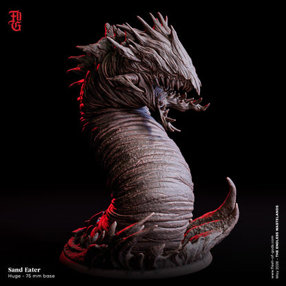 Sand Eater Miniature Monster Figure Sands Worm Serpent Scifi Sci-fi Figurine | 32mm Scale 75mm Base | Miniature Dungeons and Dragons DnD 5e