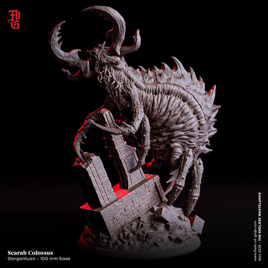Scarab Colossus Miniature | Gargantuan Sci-Fi Construct Figurine | 100mm Base