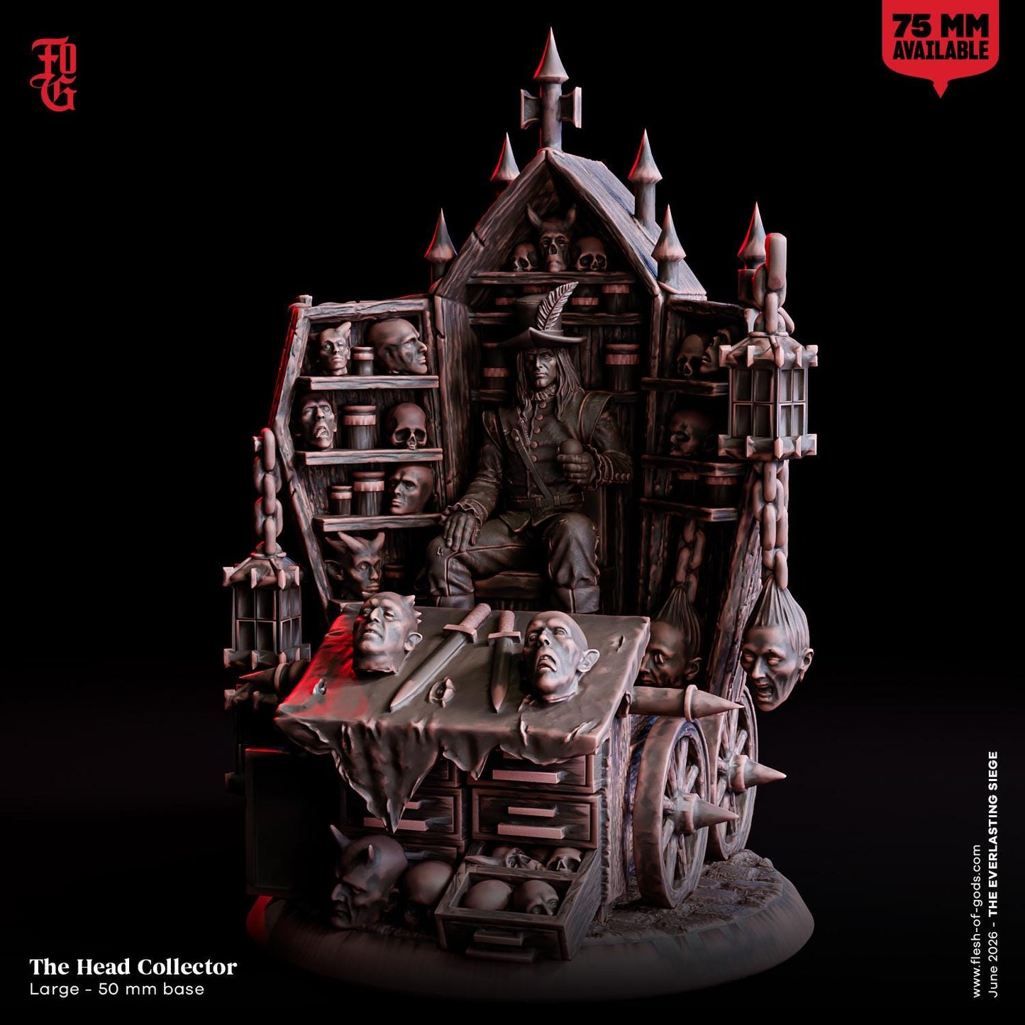 The Head Collector Miniature Male Human Demon Head Hunter NPC Merchant Figurine 50mm Base 32mm Scale or 75mm Scale Dungeons and Dragons DnD