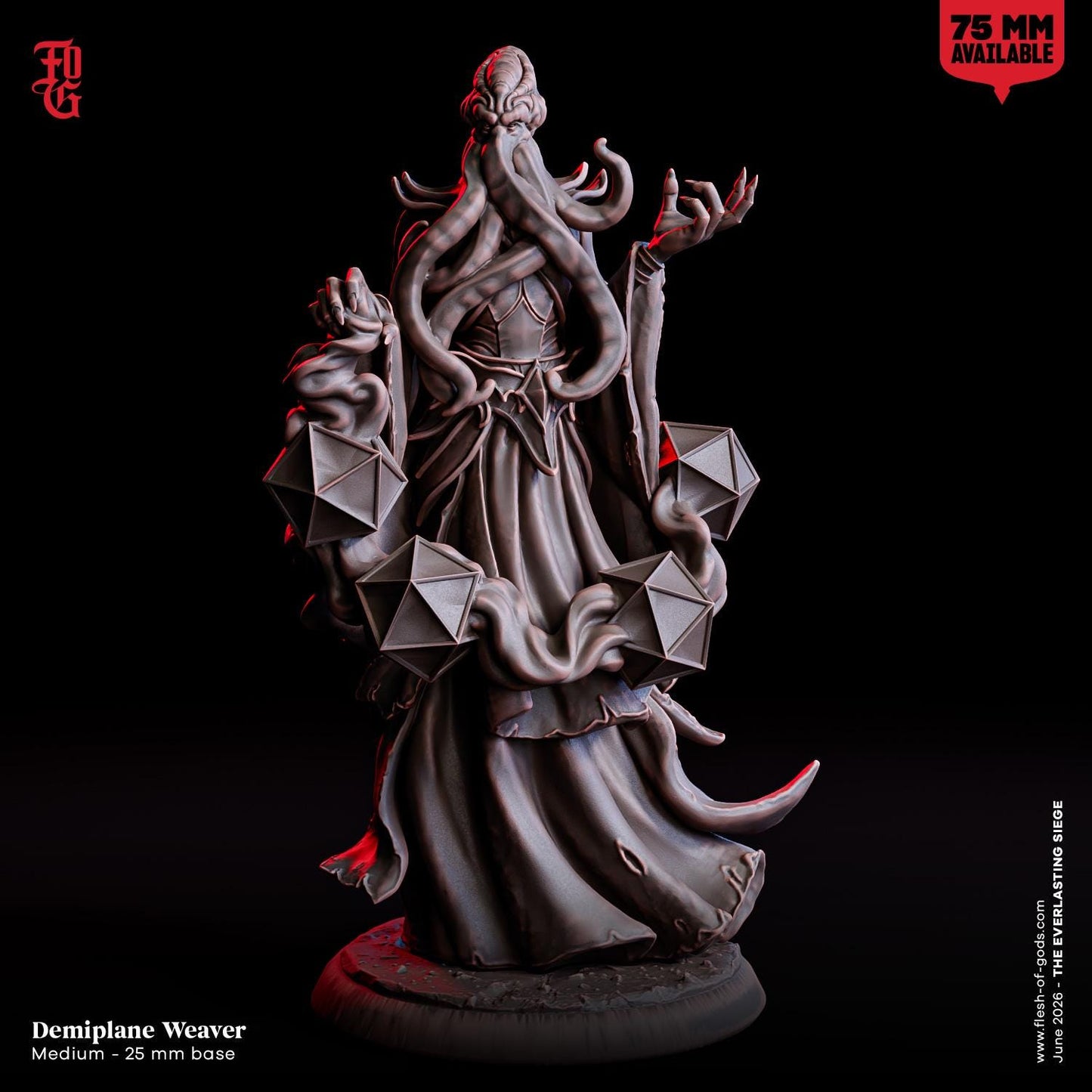 Demiplane Weaver D20 Effect Figurine Mindflayer Monster Miniature cthulhu figure | 32mm Scale or 75mm Scale | Dungeons and Dragons DnD 5e