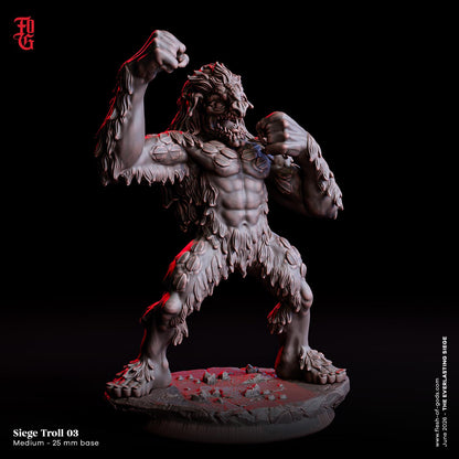 Giant Siege Troll Miniature Medium Giant Monster Miniature | 32mm Scale 25mm Base | Dungeons and Dragons DnD 5e