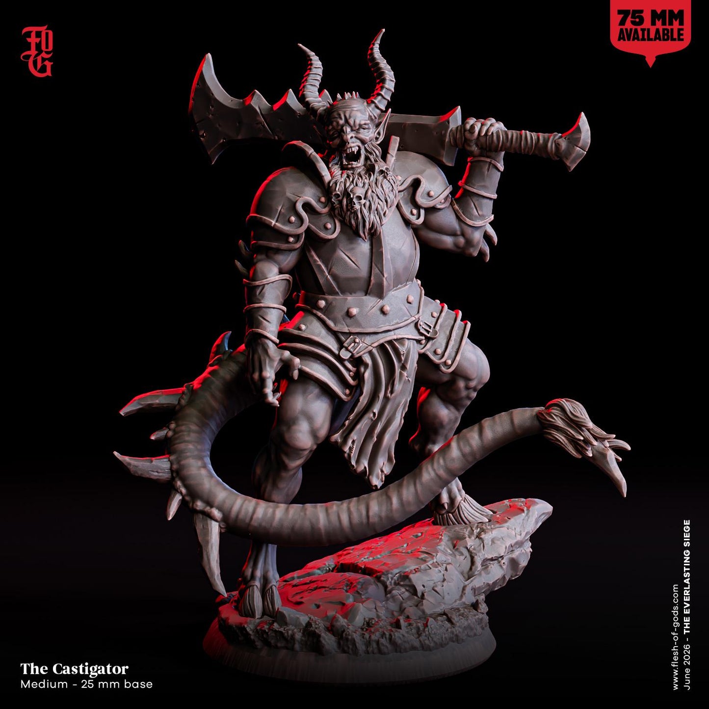 Castigator Miniature Demon Monster Miniature Medium Fiend Demonic Caster Figure | 32mm Scale or 75mm Scale | Dungeons and Dragons DnD 5e