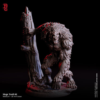 Siege Troll Miniature Medium Giant Monster Miniature | 32mm Scale 25mm Base | Dungeons and Dragons DnD 5e