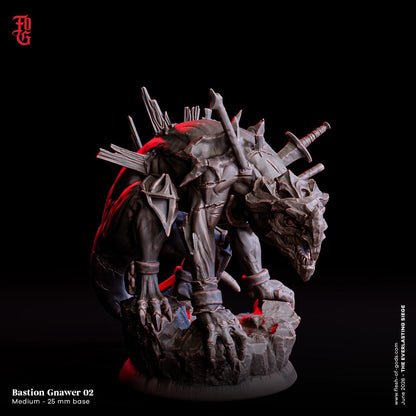 Trio of Bastion Gnawer Miniatures Medium Beast Dog Monstrosity Monster Miniature | 32mm Scale 25mm Base | Dungeons and Dragons DnD 5e