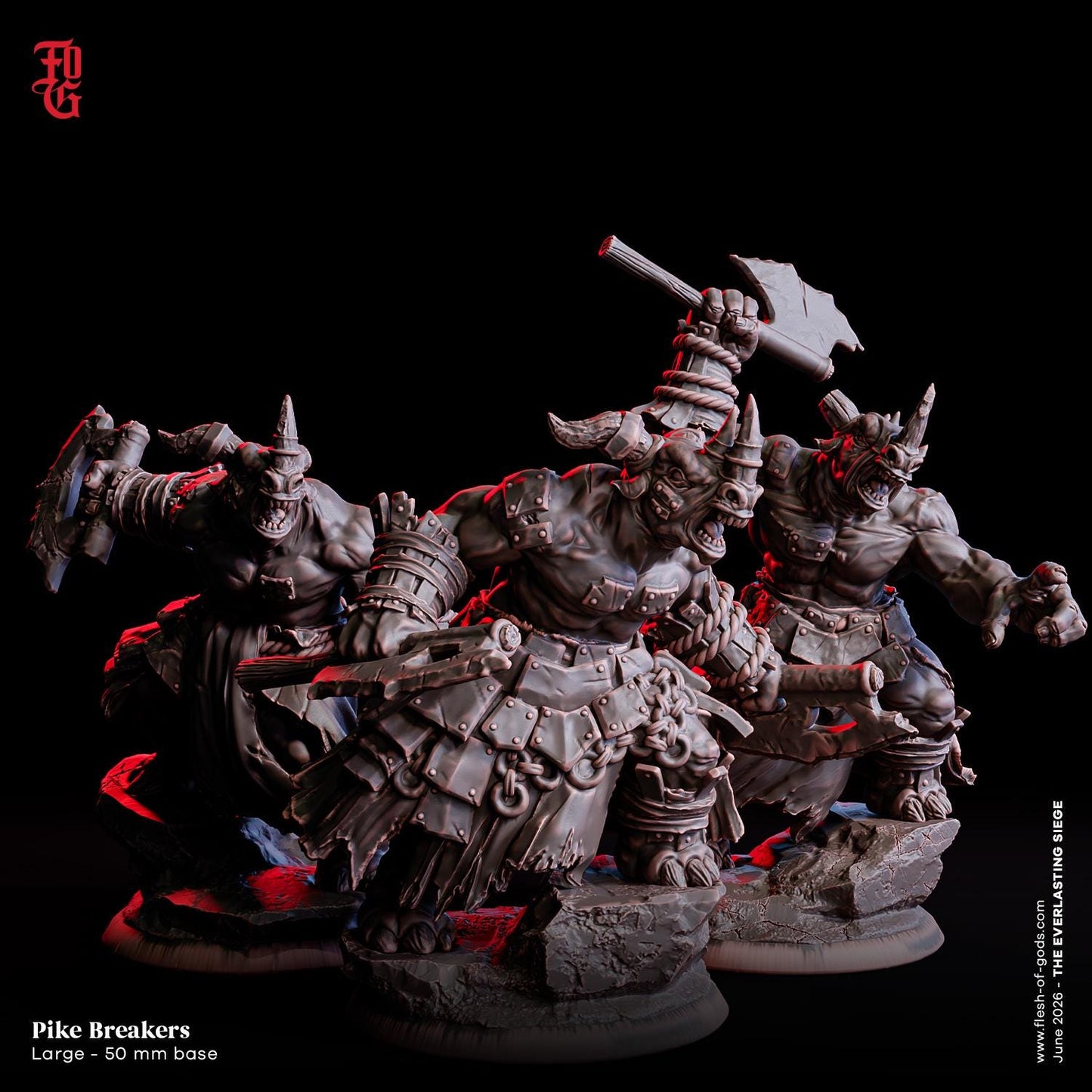 Fighting Rhino Pike Breaker Miniature Beastfolk Hybrid Humanoid Monster Miniature | 32mm Scale 50mm Base | Dungeons and Dragons DnD 5e