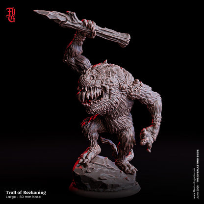 Troll of Reckoning Miniature Large Monstrosity Siege Troll Monster Miniature | 32mm Scale 50mm Base | Dungeons and Dragons DnD 5e