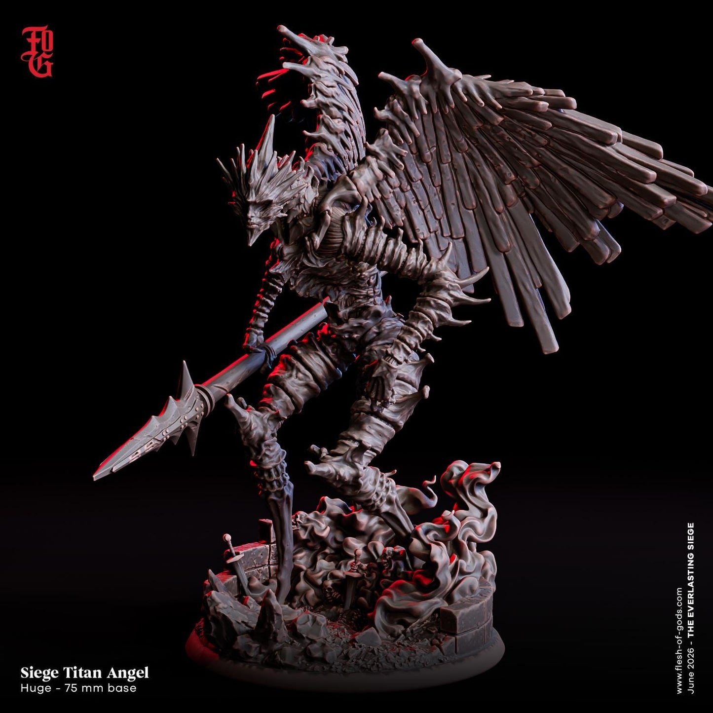 Siege Titan Angel Miniature Huge Celestial Monstrosity Monster Miniature | 32mm Scale 75mm Base | Dungeons and Dragons DnD 5e