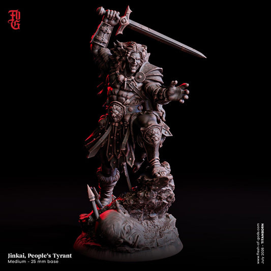 Jinkai, People's Tyrant Miniature | Human Nature Warrior Champion Figurine | 32mm Scale or 75mm Scale Bust