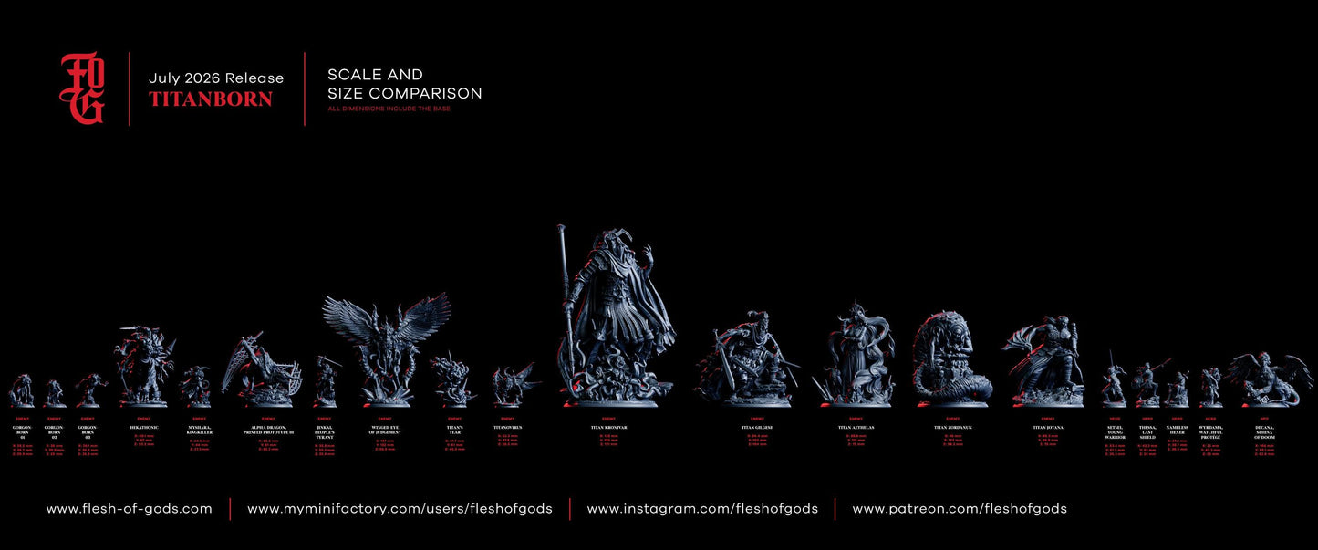 Demonic Gorgonborn Miniature | Goblin Demon Aberration Figurine | 32mm Scale