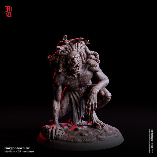 Gorgonborn Miniature | Medium Goblin Demon Aberration Figurine | 32mm Scale