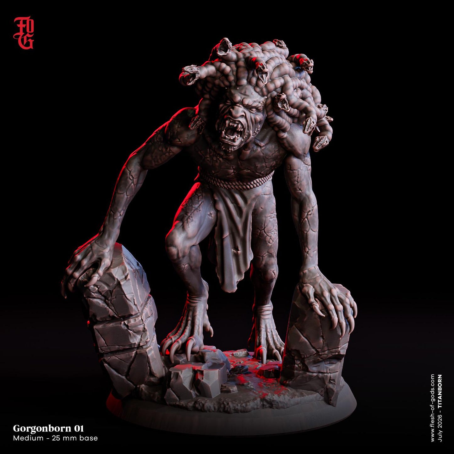 Demonic Gorgonborn Miniature | Goblin Demon Aberration Figurine | 32mm Scale