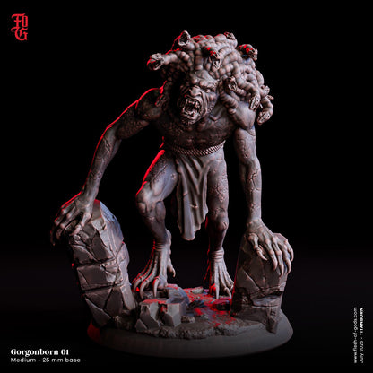 Demonic Gorgonborn Miniature | Goblin Demon Aberration Figurine | 32mm Scale
