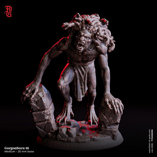 Gorgonborn Miniature | Medium Goblin Demon Aberration Figurine | 32mm Scale
