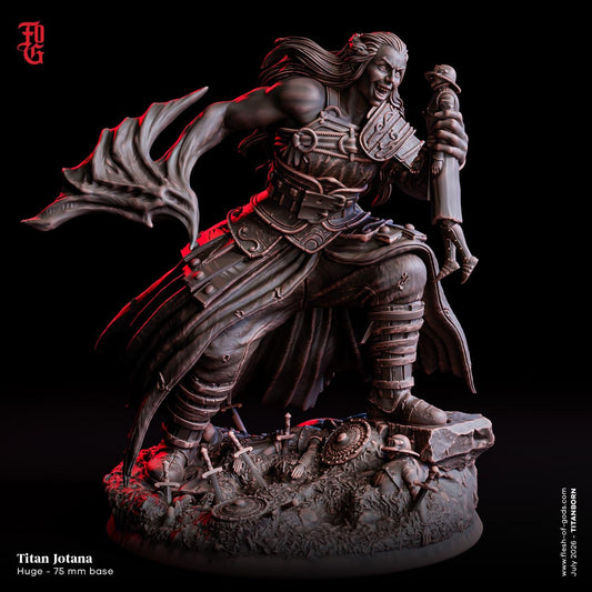 Titan Jotana Miniature | Huge Celestial Giantess Goddess Figurine | 75mm Base