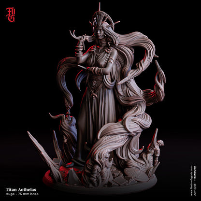 Titan Aethelas Miniature | Celestial Giantess Goddess Titan Figurine | 75mm Base