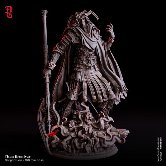 Titan Kronivar Miniature | Huge Celestial Titan Atlantean God Figurine | 100mm Base