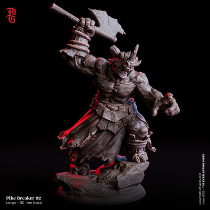 Fighting Rhino Pike Breaker Miniature Beastfolk Hybrid Humanoid Monster Miniature | 32mm Scale 50mm Base | Dungeons and Dragons DnD 5e