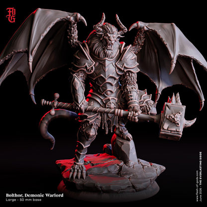 Demonic Warlord Miniature Lionfolk Leonin Large Monstrosity Monster Miniature | 32mm Scale 50mm Base | Dungeons and Dragons DnD 5e