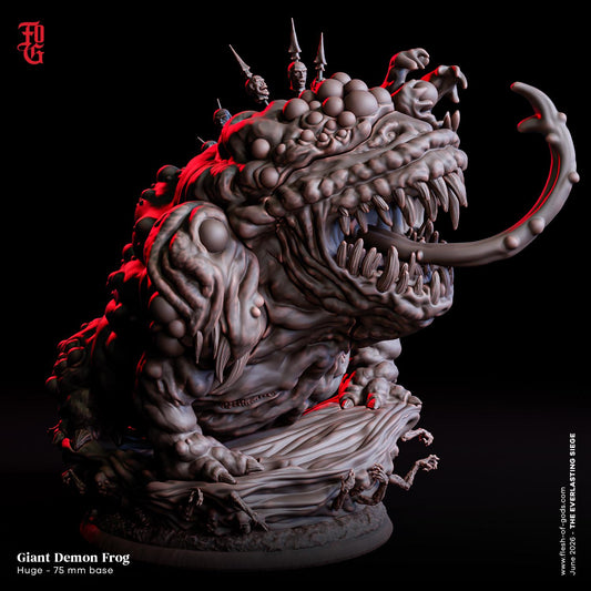 Giant Demon Toad Miniature Monstrosity Monster Miniature | 32mm Scale 75mm Base | Dungeons and Dragons DnD 5e