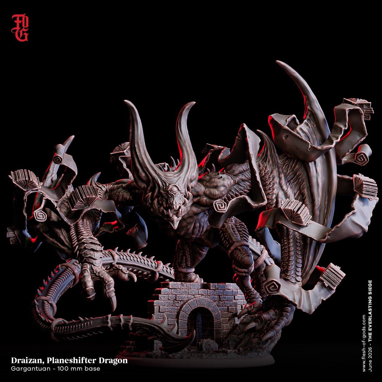 Plainshifter Dragon Miniature Gargantuan Monstrosity Monster Miniature | 32mm Scale 100mm Base | Dungeons and Dragons DnD 5e