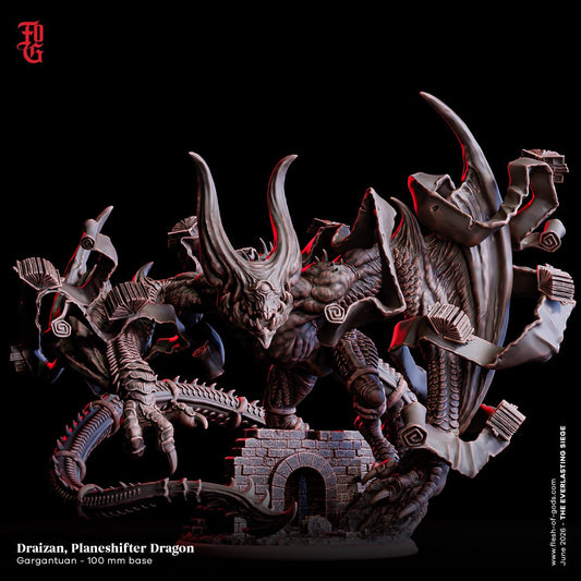 Plainshifter Dragon Miniature Gargantuan Monstrosity Monster Miniature | 32mm Scale 100mm Base | Dungeons and Dragons DnD 5e