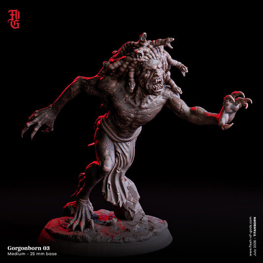 Demonic Gorgonborn Miniature | Goblin Demon Aberration Figurine | 32mm Scale