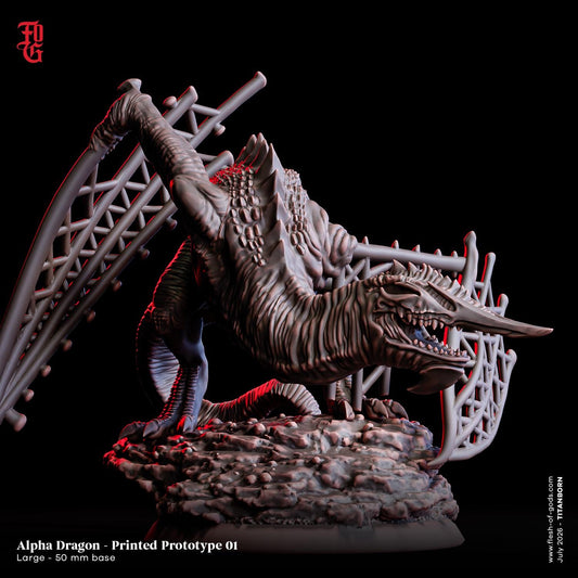 Alpha Dragon Miniature | Large Flying Dragon Aberration Figurine | 50mm Base