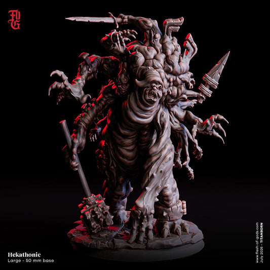Grotesque Giant Hekathonic Miniature | Large Aberration Monstrosity Figurine | 50mm Base