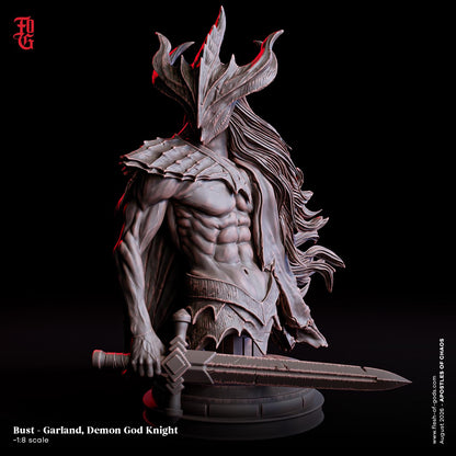 Garland Demon God Knight Bust | Undead Demon Warrior Resin Statue