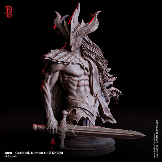 Garland Demon God Knight Bust | Undead Demon Warrior Resin Statue