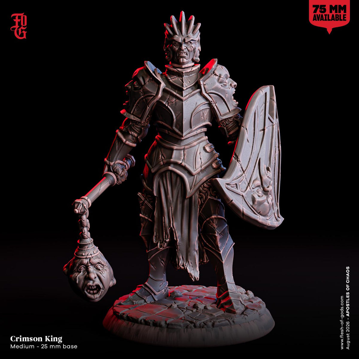 Crimson King Miniature | Fiend Demon Aberration Clockwork Monster Figurine | 32mm Scale or 75mm Scale
