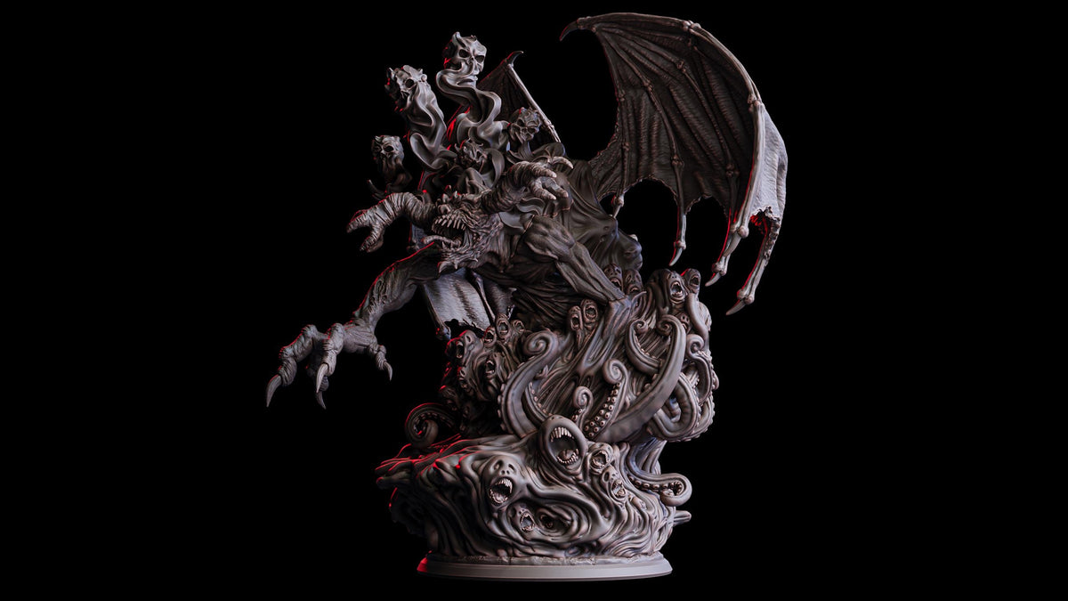 Nightmaruk Miniature | Gargantuan Undead Celestial Cthulhu Aberration Figurine | 100mm Base