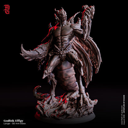 Godfolk Effigy Miniature | Large Celestial Insect Clockwork Monster Figurine | 50mm Base