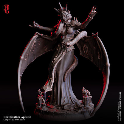 Deathstalker Apostle Miniature | Large Female Fiend Apostle of Chaos Figurine | 50mm Base