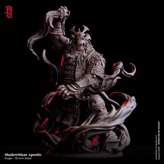 Shadowblaze Apostle Miniature | Huge Ape Fiend Chaos Thunder God Figurine | 75mm Base