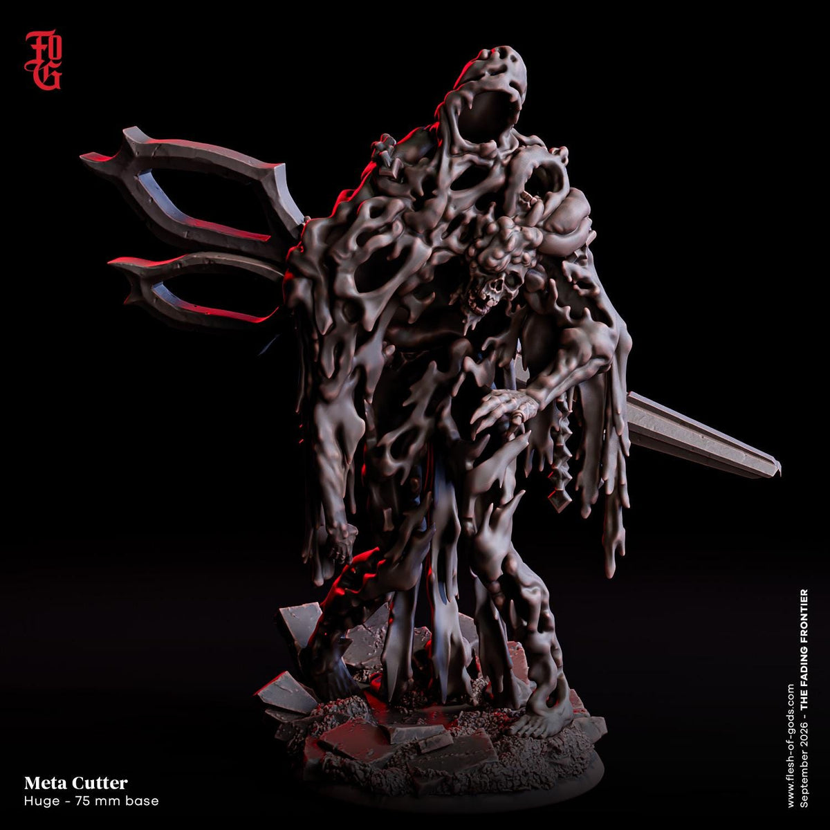 Meta Cutter Miniature | Construct Scissor Aberration Sci-Fi Wasteland Monster Figurine | 75mm Base
