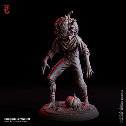 Trio of Pumpkin Servants Miniature Halloween Aberration Pumpkin Monster Figurines | 32mm Scale | Dungeons and Dragons DnD 5e Dungeon Master